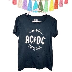 AC/DC High Voltage Classic Rock 80’s Music Black and White T-Shirt Size Small